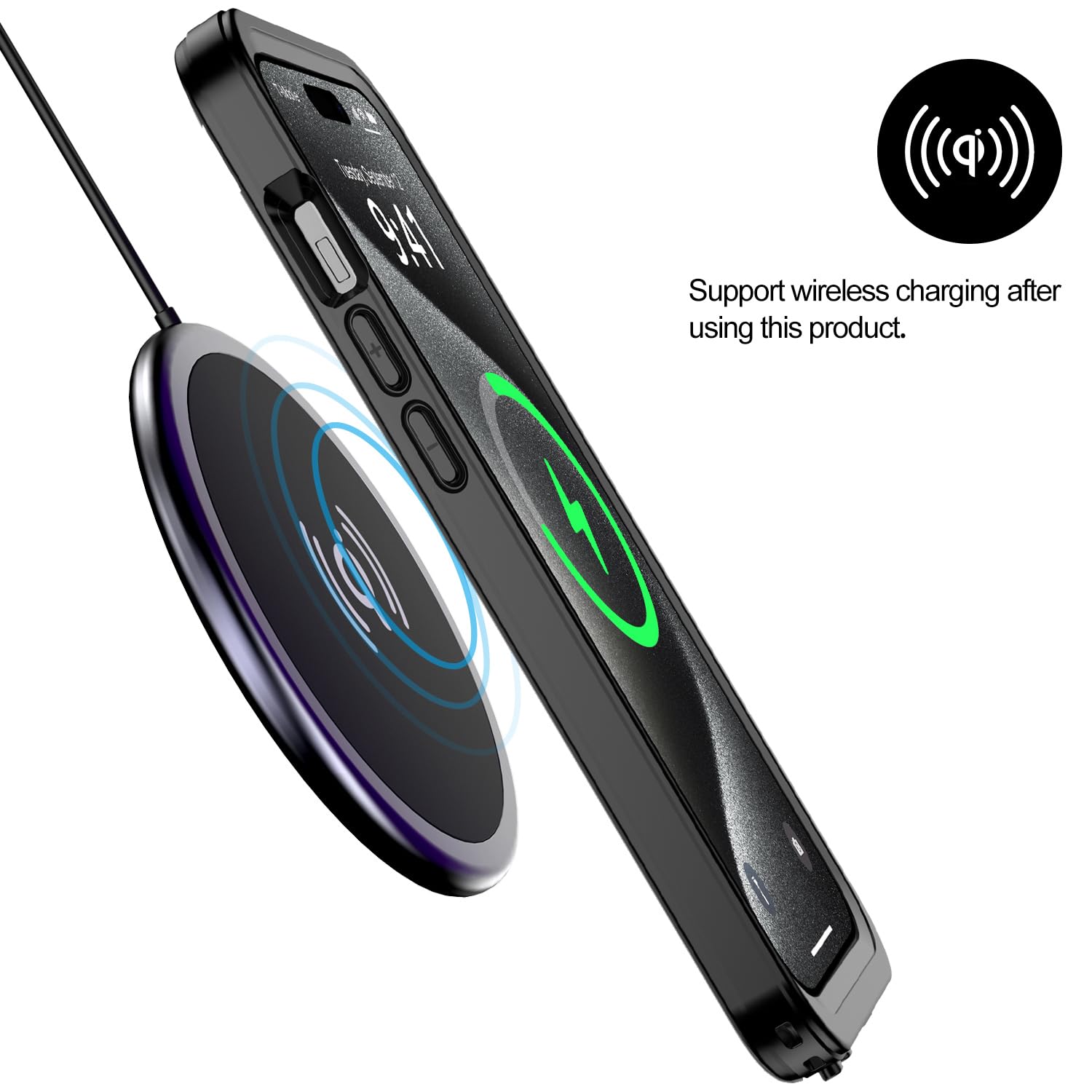 Funda impermeable para 15 Pro Max, resistente al agua a prueba de golpes IP68 de cuerpo completo, protector de pantalla integrado, duradero bajo el agua para 15 Pro Max cubierta