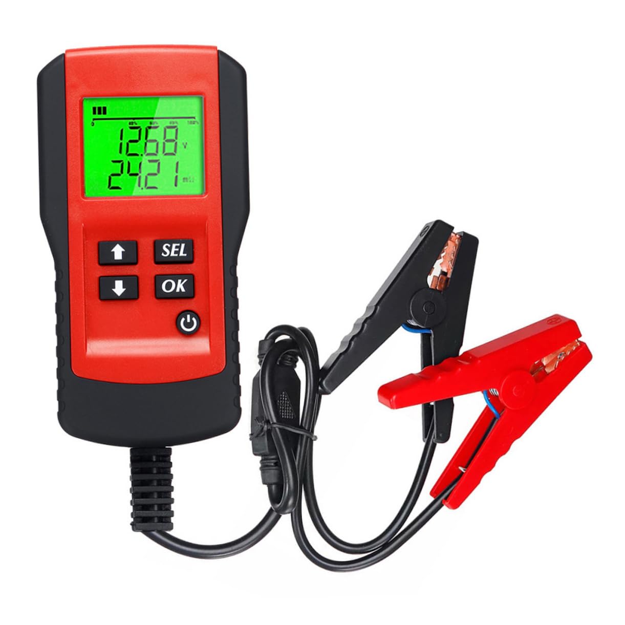 ULTECHNOVO Tester Per Batterie Auto 12v Schermo Lcd Retroilluminato, Analizzatore Digitale Di Tensione, Resistenza e Capacità, Strumento Professionale Per Controllo e Diagnostica Automobilistica