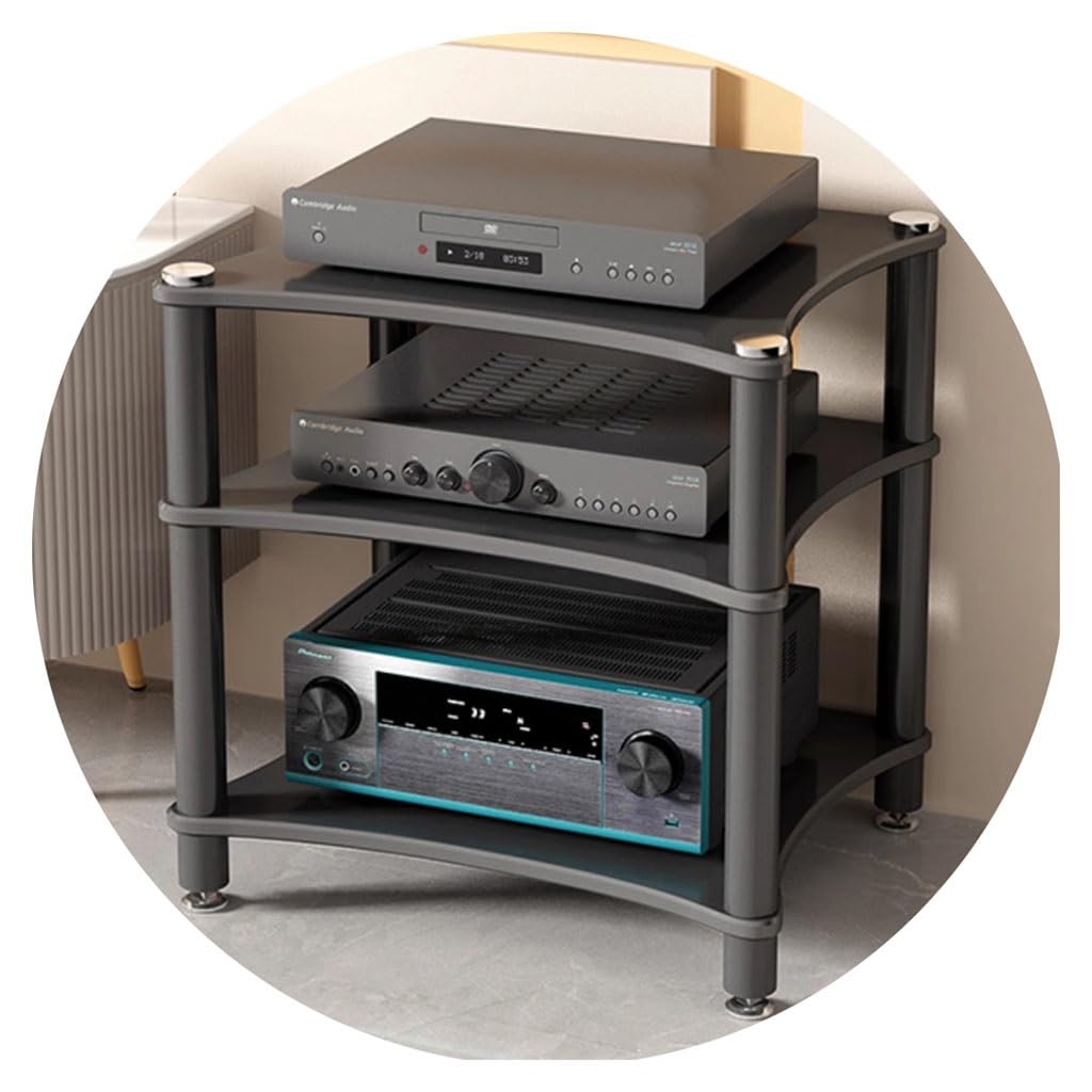 Meuble Audio Hi-Fi 4 niveaux noir pour créer une ambiance home cinéma cinéma à la maison