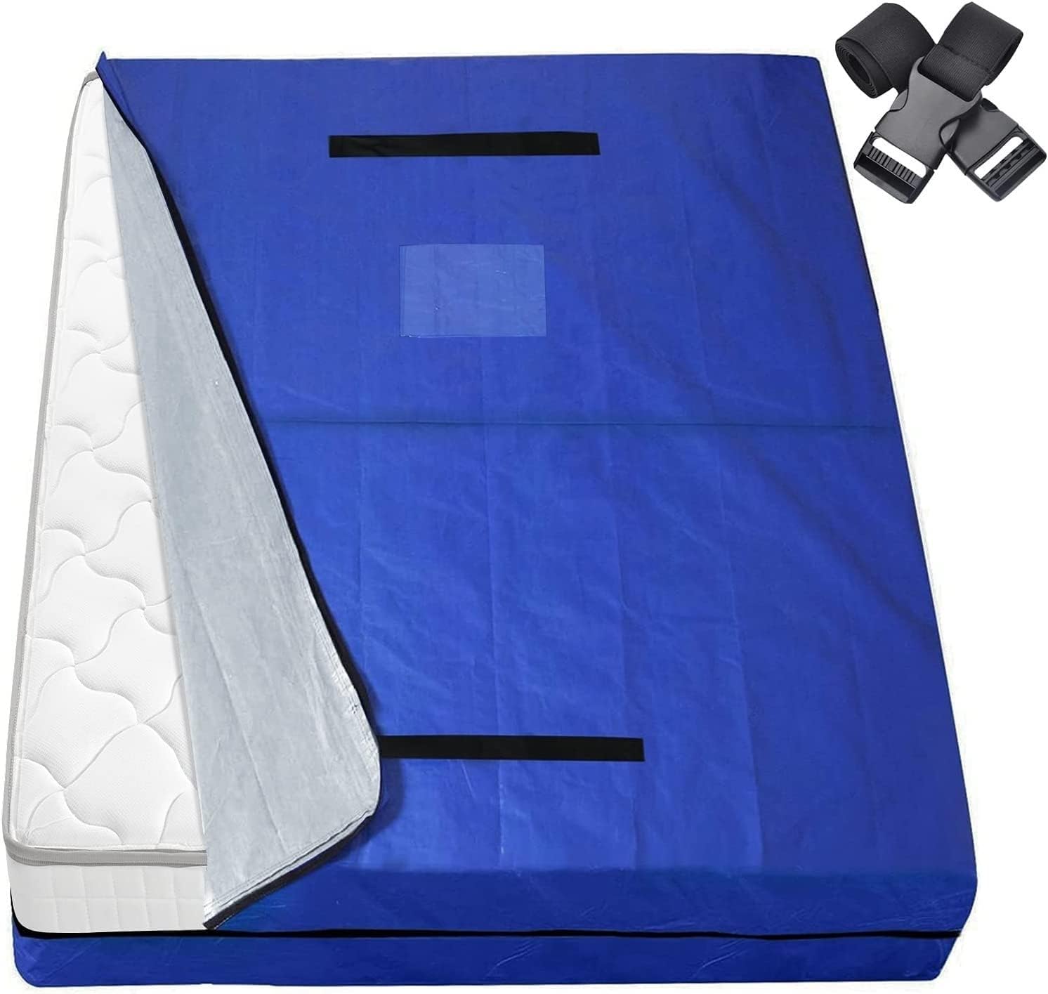 Mattress Storage Bags Single Mattress Protector with Zipper and 8 Sturdy Handles, Mattress Storage Bag, Waterproof(82 x 57 x 15''), Blue