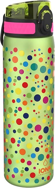 Ion8 Leak Proof Slim Water Bottle, BPA , Polka Dot