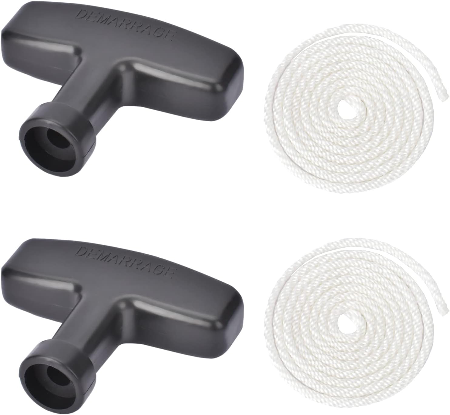 AccEncyc Pull Cord with Recoil Starter Handle Gasoline Engine Starter Handle Grip Recoil Starter Pull Handle for Lawn Mower, Chainsaw, Generator (2 Pack)