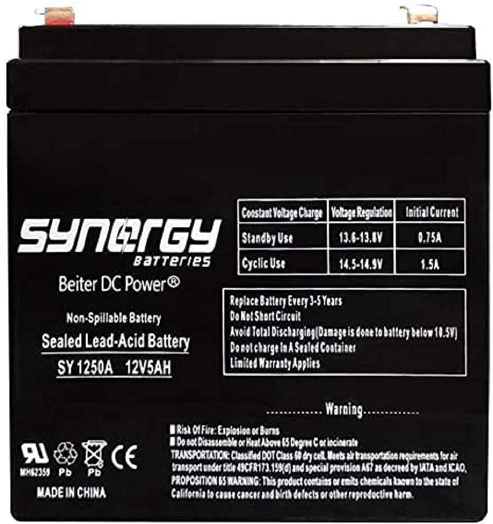 Solex SB1240 12V 4Ah Alarm Battery Replacement (12V 5Ah - Higher Capacity Replacement - Lasts Longer Than Original!)