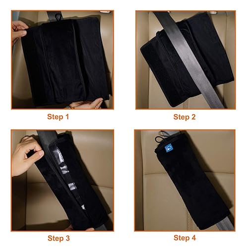 Miniatura 39 de COOLBEBE Correas de asiento de automóvil para bebés y niños, fundas de cinturón de seguridad súper suaves para todos los asientos de Negro