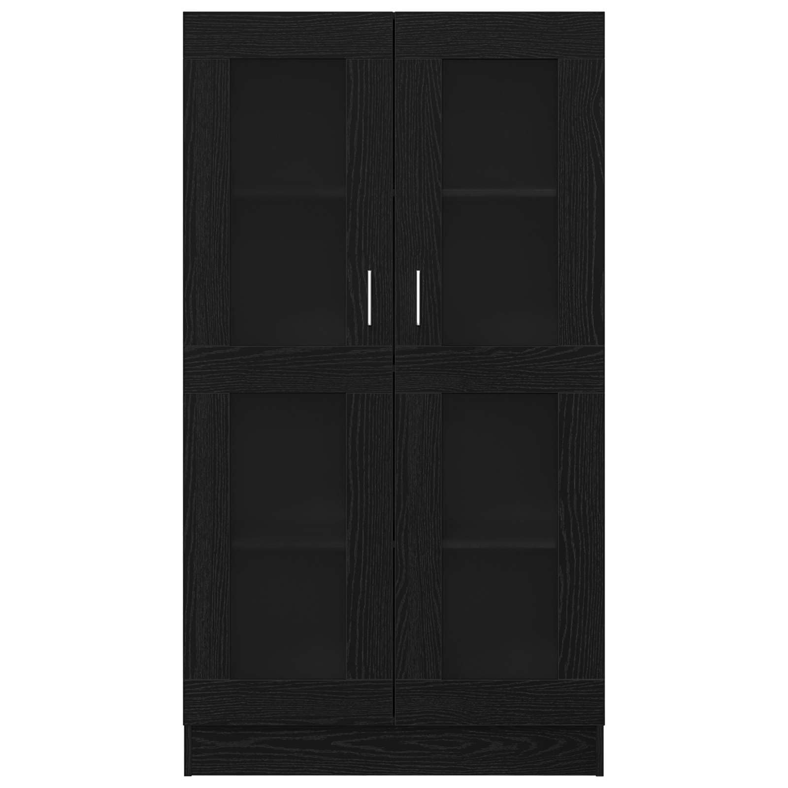 Libreria a 4 ripiani, 82,5 x 30,5 x 150 cm, in legno con ante in vetro