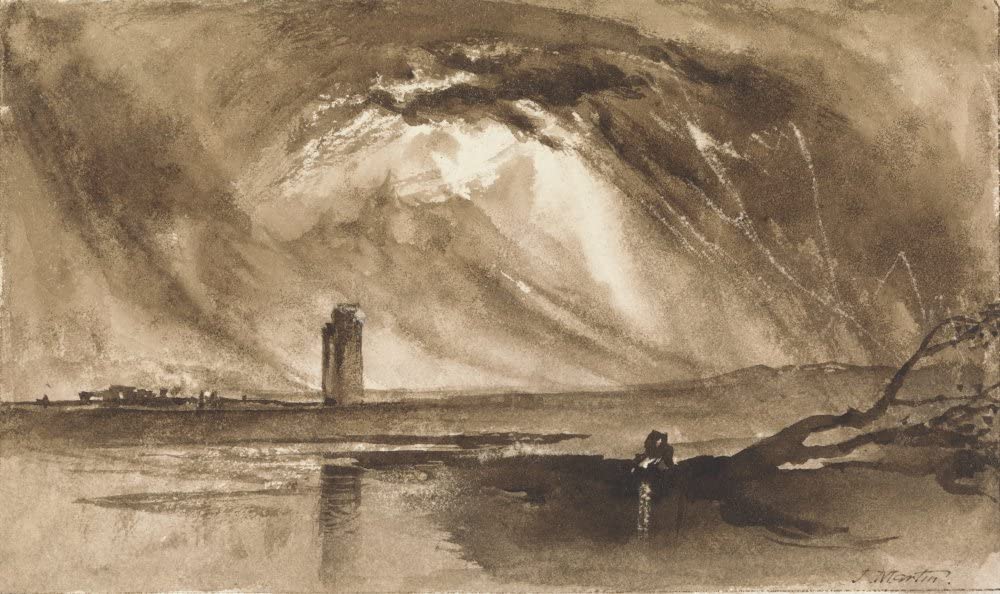 Toile paysage tempête John Martins pour créer une ambiance cosy dans votre salon
