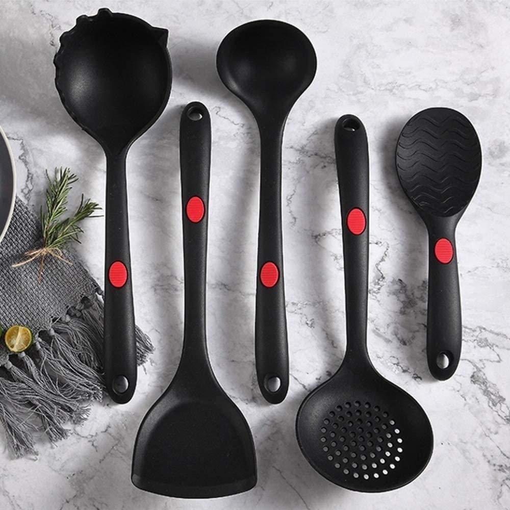 Silikon-Schaufel, Antihaft-Pfannenwender, Küchenutensilien, Löffel, Haushalt, Küchenschaufel, Vollschaufel, 5-teiliges Set