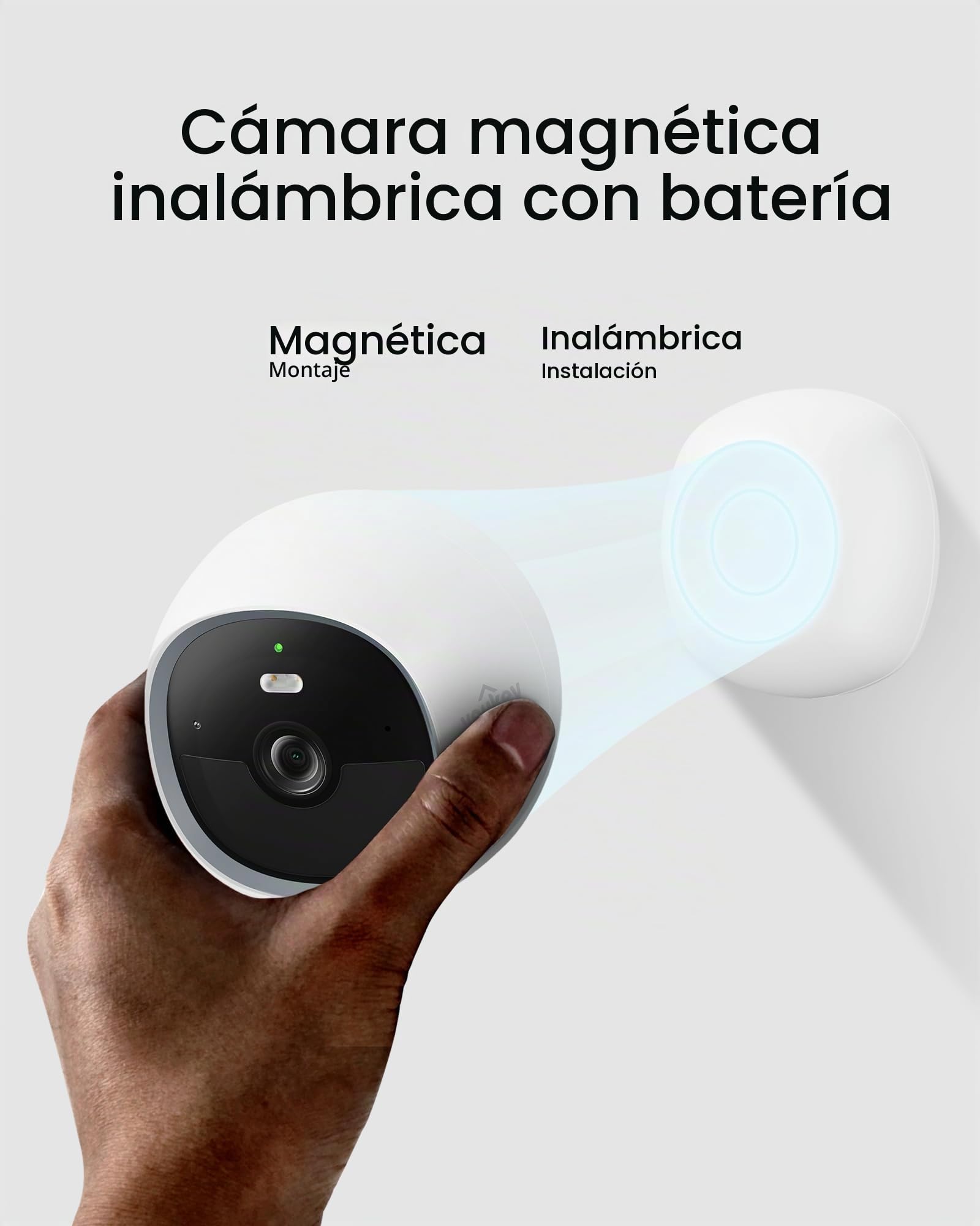 youkey S320 Cámara inalámbrica magnética, 2,5 K, Cámara de seguridad QHD con WiFi de doble banda, 6, 8 GB, visión nocturna en color, detección de humanos y mascotas por IA, IP65, Sin cuotas mensuales