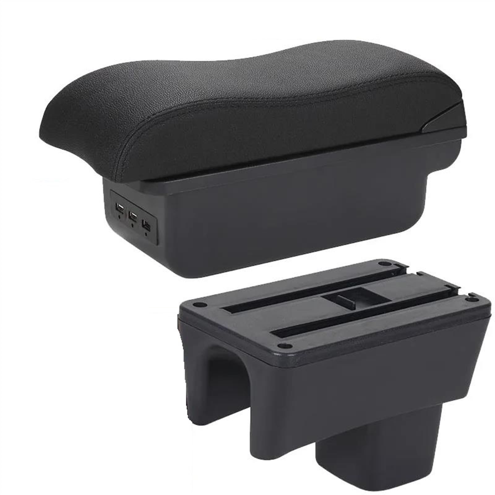 Car Armrest Special Box Storage Modification Parts For Swift 2005-2023(B2 Black line 3USB)