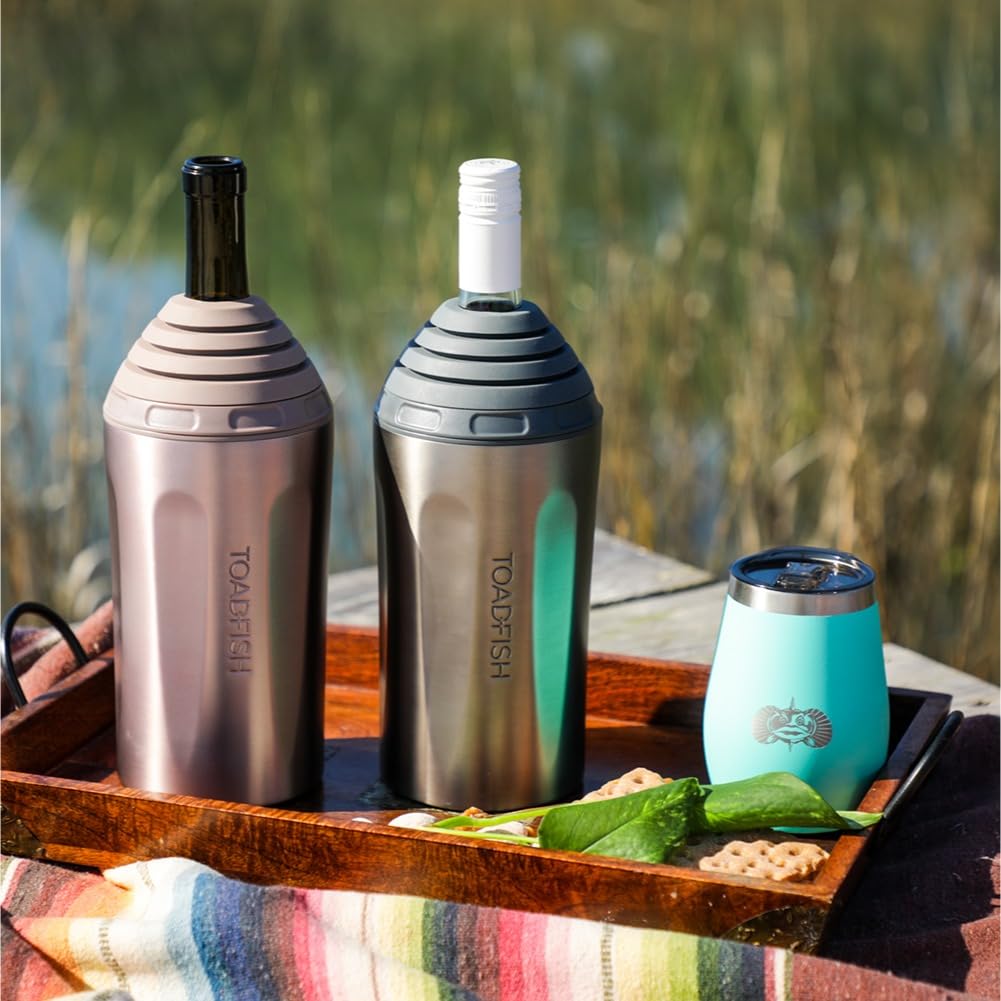 Toadfish Wine Chiller, Insulated Stainless Steel Bottle Cooler, Rose Gold — Amazon image 4