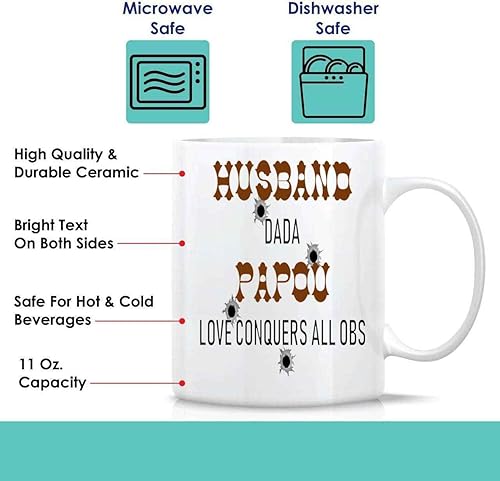 Miniatura 2 de Inspirational Gift Christian Believer, Religious Gift for Husband's Prayers - Man Of God Dada Papou Family Quote on 11 Oz White Ceramic Coffee Mug