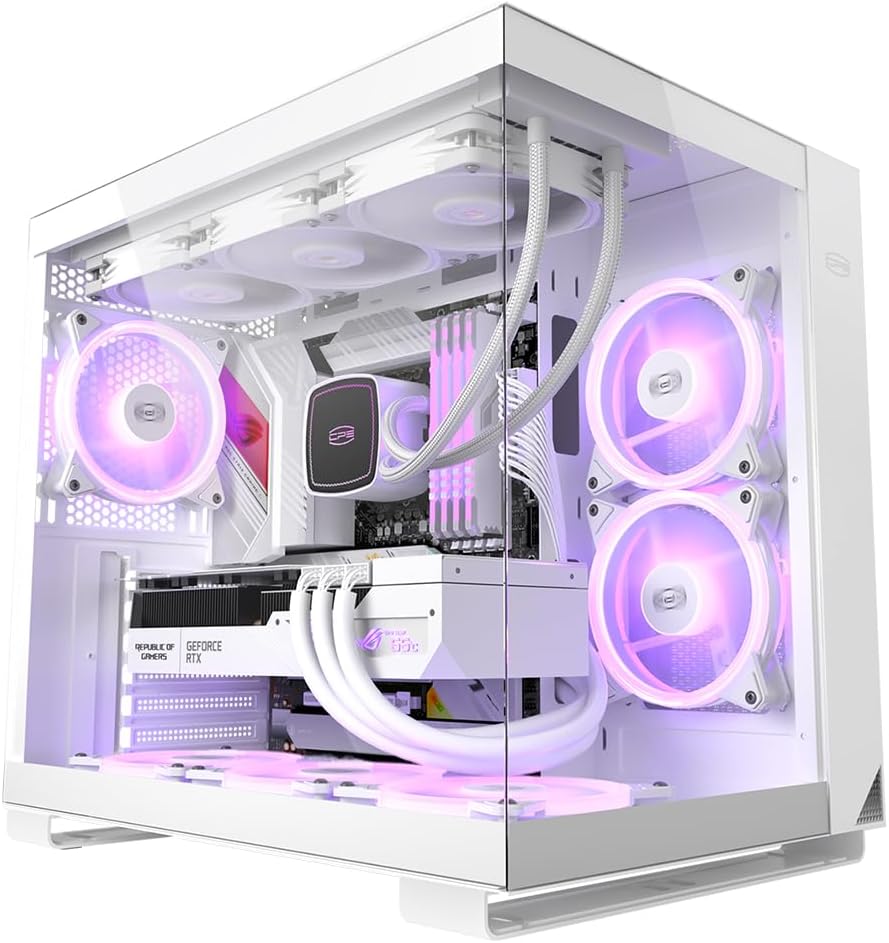 PCCOOLER CPS - C3 T500 ARGB White - Mid Tower - Gaming Desktop Case with 6 ARGB Fans - ATX/M-ATX/ITX - 270 Column Free Panoramic View - 360MM Radiator & 400MM GPU Support (C3-T500WHD6-GL)