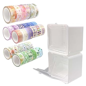 Amazon Co Jp マスキングテープ 和紙素材 30種セット 収納ケース2個付属 カラフル デコレーション ノート 手紙 ギフト 文房具 オフィス用品