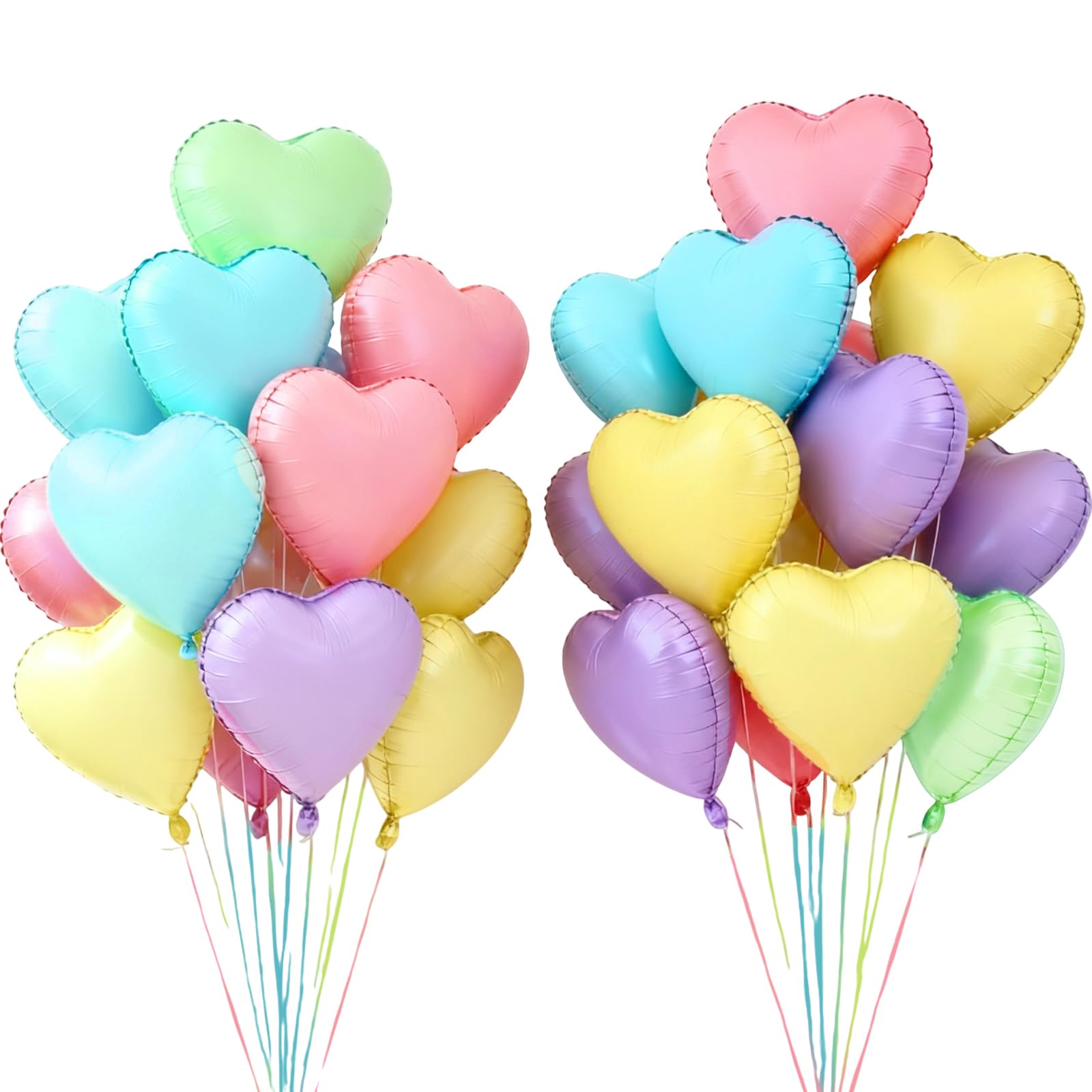 25 Pcs Heart Balloons Balloons 18 Inch, Heart Shaped, Foil Helium, Suitable for Decorating Birthday Parties, Engagement Parties, Weddings, Valentine's Day and Other Festivals