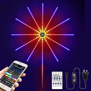 Firework LED Strip Lights Dreamcolor,Firework Lights RGBIC with Music Sync Timer Mode DC 5V USB Firework Strip Bars with APP Control for Home/Bar/TV Wall/Party/Christmas Decoration(50cm*11+1m)