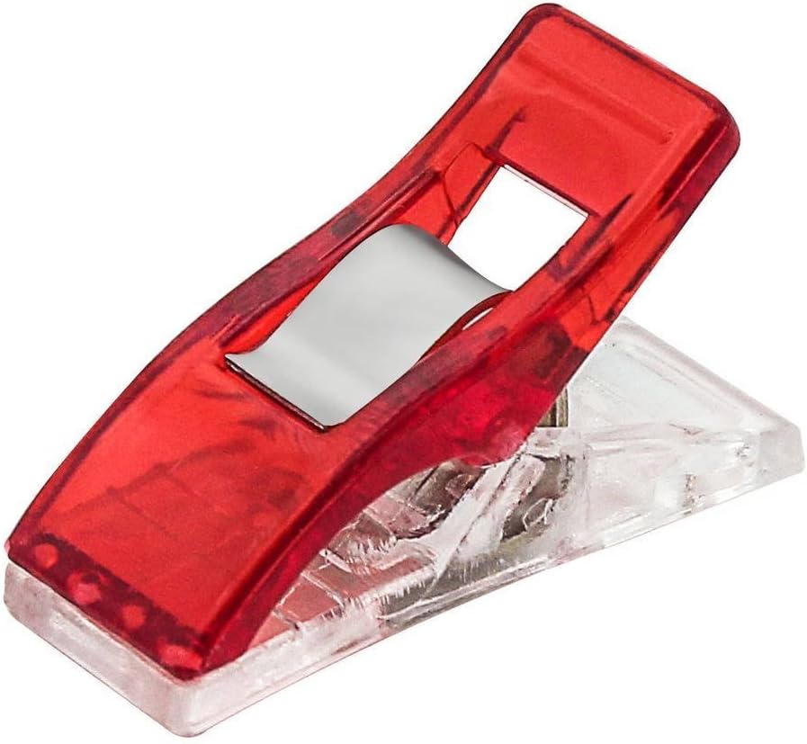 DIY Plastic Sewing Clips, Paper Clips, Blinder Clips, Multi-Purpose Clips, 120pcs, Red