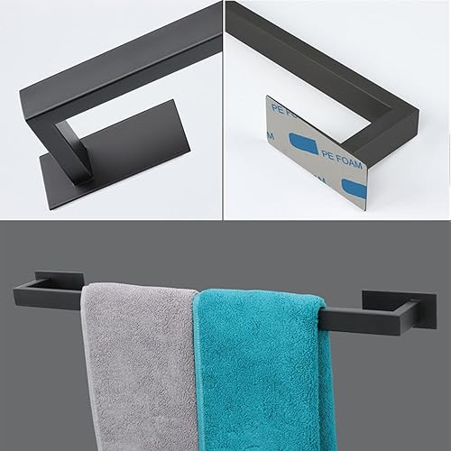 Miniatura 10 de Vanloory Juego de 5 piezas de accesorios de baño autoadhesivos -SUS304 de acero inoxidable, toallero incluye barra de toalla de 16 pulgadas, soporte