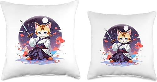 Miniatura 3 de KonekoMinion Samurai Mode 2 Throw Pillow, 18x18, Multicolor