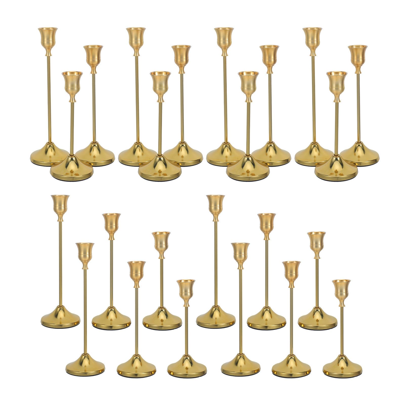 30 Stück Vintage mit Kerzenhalter Retro aus in Aluminiumlegierung Satz Gold Ausgewogener Anordnung Dekorativem Mittelpunkt Größe 22,5 X 7 X 7cm und für Wohnzimmer und Partys