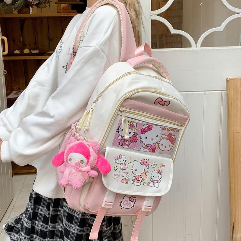 Miniatura 2 de Linda mochila kawaii, bolso Y2k Cutecore estético Grunge coquette Harajuku 2000s Bookbag diario senderismo, Rosado, Mochila Kawaii Cutecore Daypack