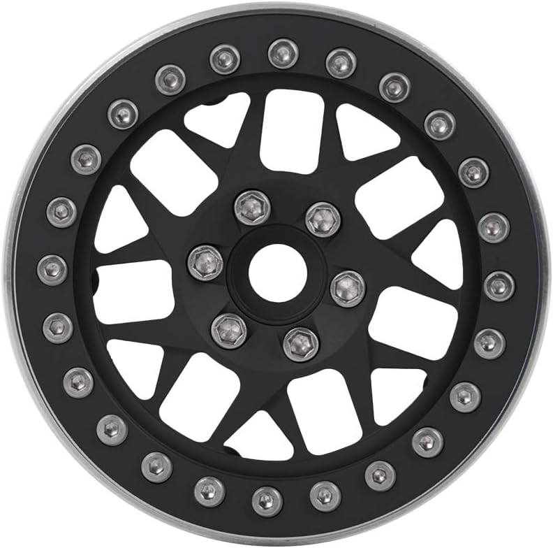 RCLIONS 4PCS 2.2inch RC Car Beadlock Wheels Aluminum Rims for AXIAL Wraith RR10 90048/90018 TRX4 1/10th RC Crawler Truck Car (Silver)