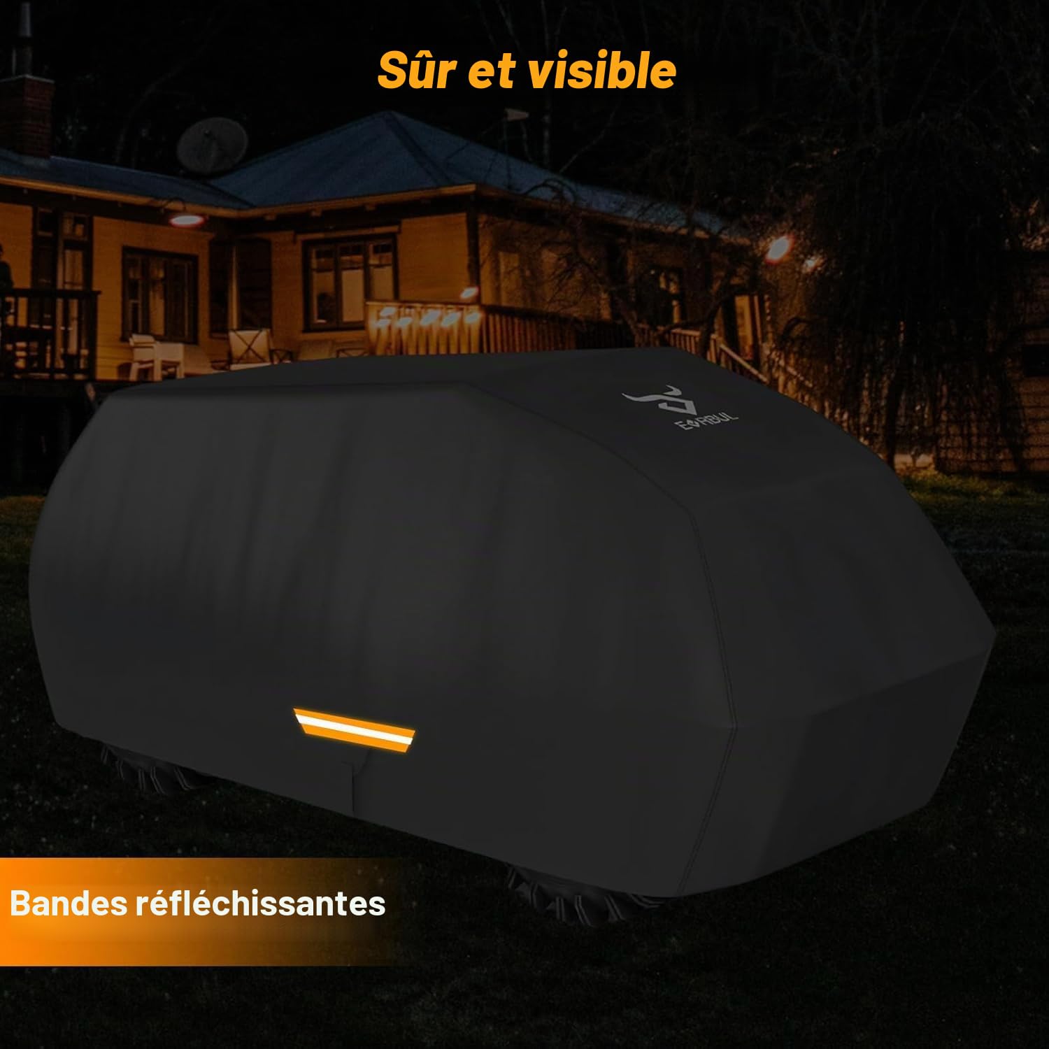 EVRBUL Housse de protection robuste 420D pour quad - Coupe-vent - 244,5 x 127 x 117 cm (L x l x H) - Compatible avec Can-Am Polaris Suzuki Honda - Toutes saisons - Imperméable et anti-poussière - 4
