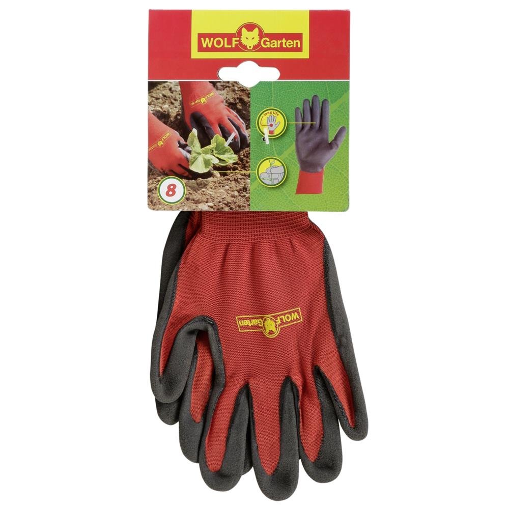 WOLF Garten Polyester Wolf-Garten Wolfgarten Ghbo8 Washable Soil Care Gloves, Red, Medium, Pair of 2-image-24
