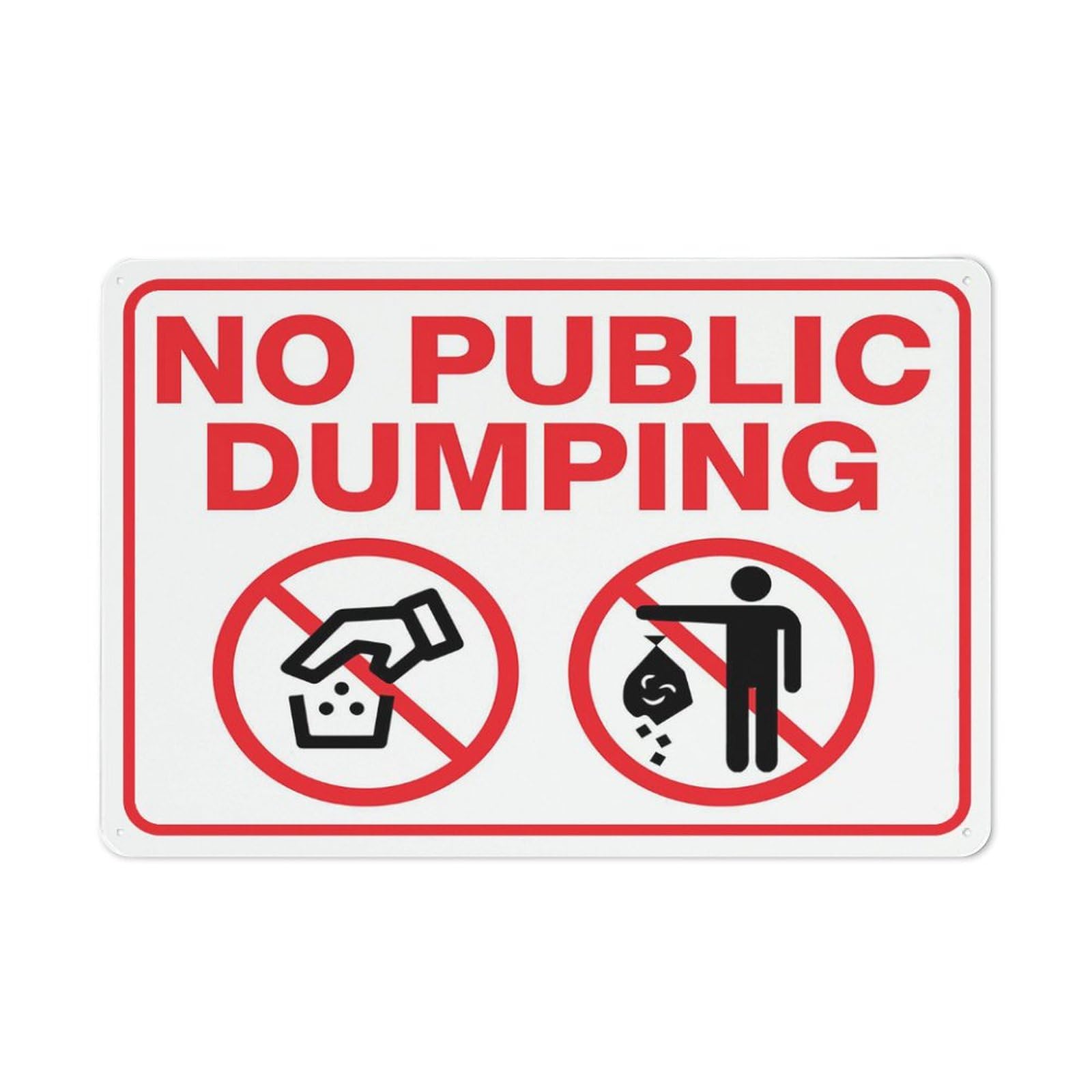 Tin sign vintage No Public Dumping Plaque Poster for Bar Pub Beer Home Garage Man Cave Wall Decor 12x8 Inch
