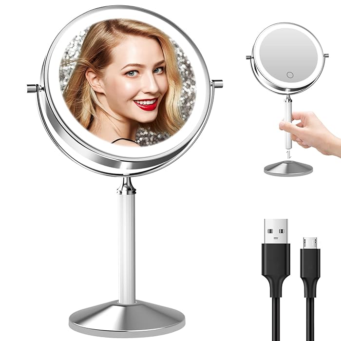 Buy Rechargeable Makeup Vanity Mirror with 8 Inch Double Sided Lighted
