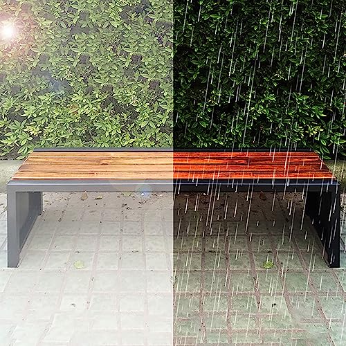 Banco de jardín exterior de 100 cm: madera anticorrosión para parques, plazas y colegios públicos 5
