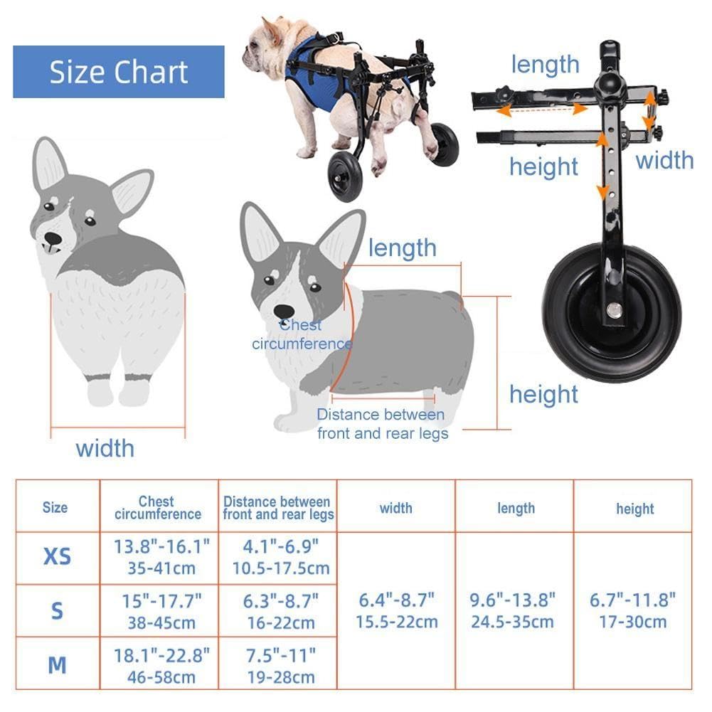 Chariot réglable pour animal domestique handicapé, aide à la mobilité des membres postérieurs, aide à la mobilité des chiens, outils de rééducation, promenade, pattes d'animaux de compagnie léger