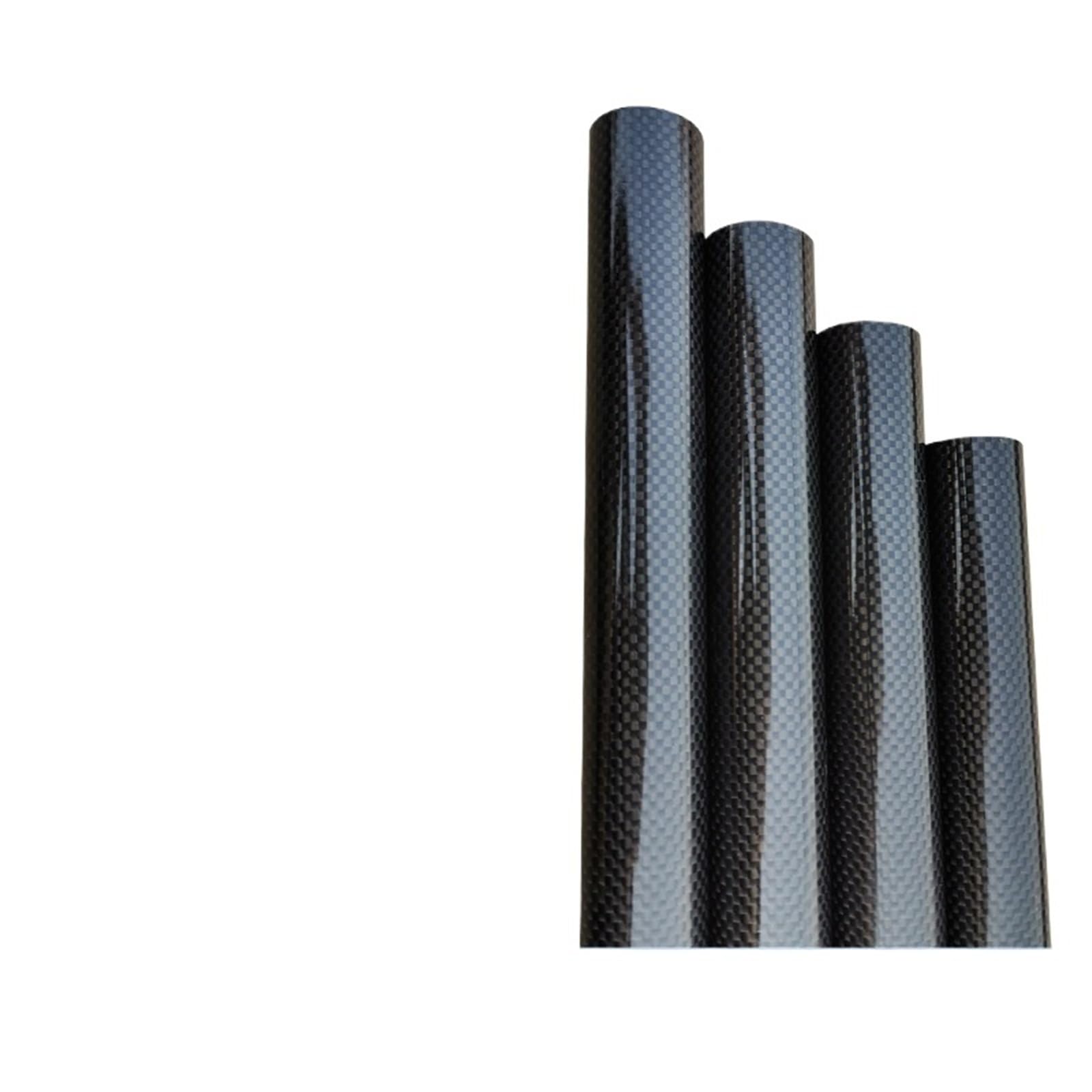 4 tubi avvolti in fibra di carbonio 3K, superficie liscia lucida, diametro 12 mm, 14 mm, 16 mm, 18 mm, 22 mm, 24 mm, 26 mm, 28 mm, 30 mm, 35 mm, lunghezza 500 mm (28 x 26 x 500 mm)