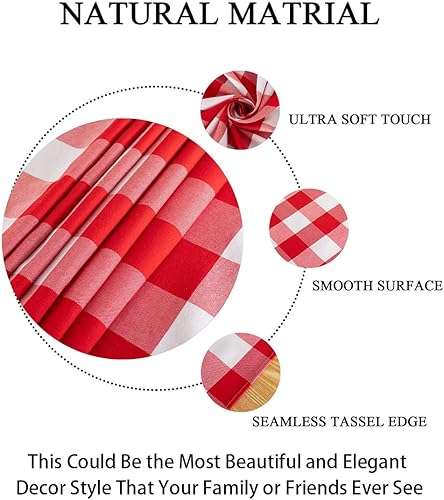 Miniatura 46 de Camino de mesa a cuadros de búfalo de 13 x 72 pulgadas, camino de mesa de Navidad a cuadros rojos y negros, camino de mesa a cuadros para cenas
