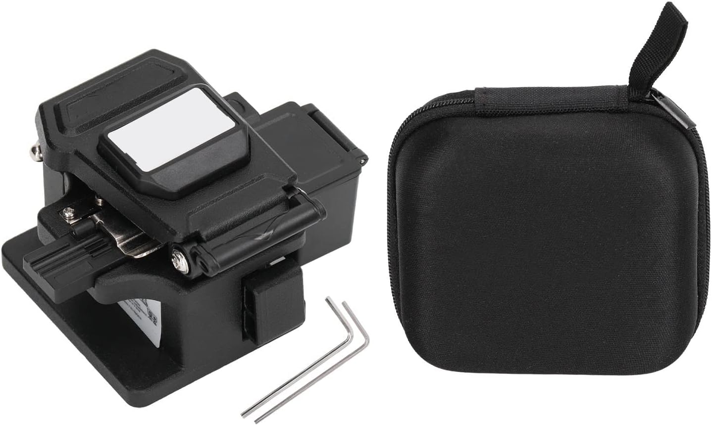 Fiber Cleaver Tool Kit High Precision Optical Cable Cutting with Waste Fiber Storage Box for Hot Melt Cold Splicing Professional Fiber Optic Technicians Stainless Steel Black 9