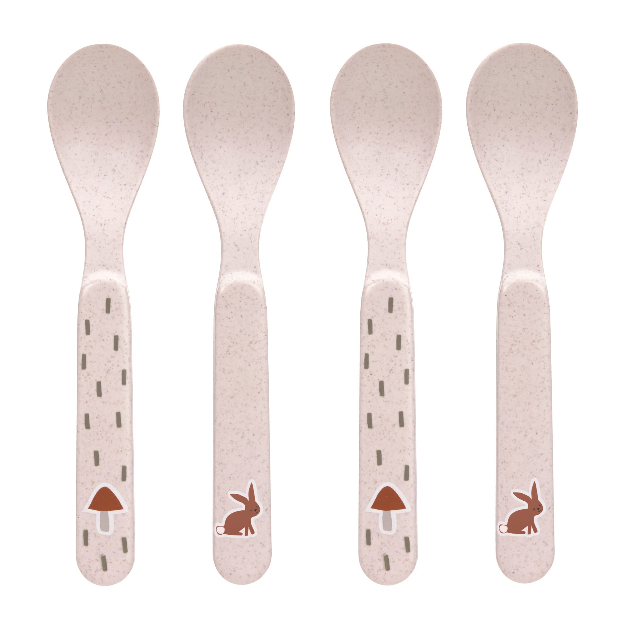 LÄSSIG Children's Spoon Set (4 Pieces) Children's Cutlery Without Melamine, BPA-Free, for Dishwasher and Microwave/Spoon Set Little Forest Rabbit