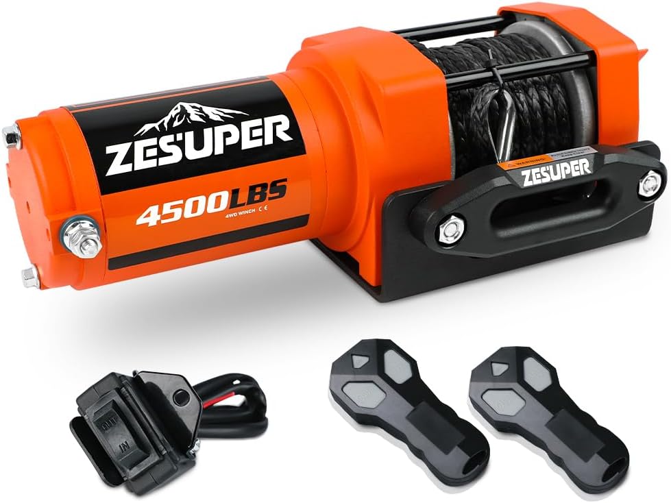 ZESUPER 4500lb Winch 12v Boat Trailer ATV UTV Quad Electric Winch 2