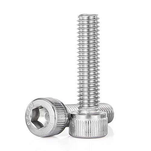 Tornillos de cabeza hueca M3-0.020 x 0.236 in, acero inoxidable 304, métrico totalmente roscado, accionamiento hexagonal Allen a máquina, acabado