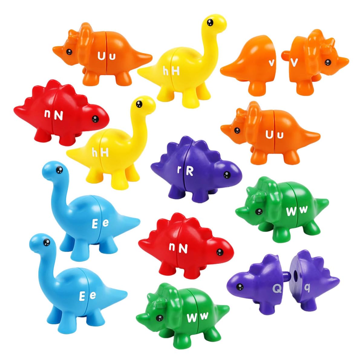 GARVALON Gioco Didattico 13 Pezzi Dinosauri in Plastica per Bambini, attività di Abbinamento e Sviluppo Memoria, per Apprendimento e Motricità Fine