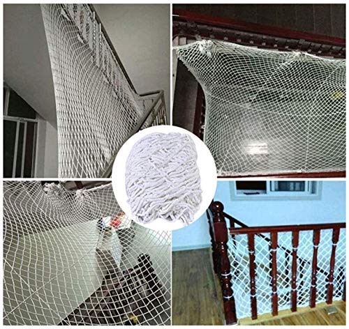 Nylon Rope Woven Mesh White, Staircase Balcony Fence Anti-fall Net, Cat Net for Child Safety Net Baby Protection Net Decoration Net, Can Bear 300KG, Including Cable Tie 1x7m ( Size : 4*6M(13*20ft) )