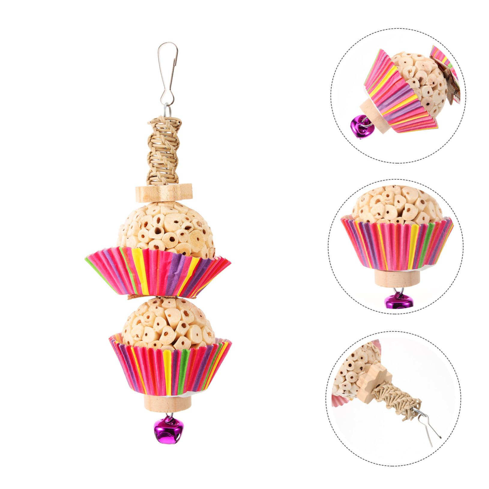 Toddmomy Jouet à Mâcher Suspendu pour Oiseaux Accessoire De Cage pour Perroquets Jouet pour Déchiqueter Et pour Calopsittes Et Perruches