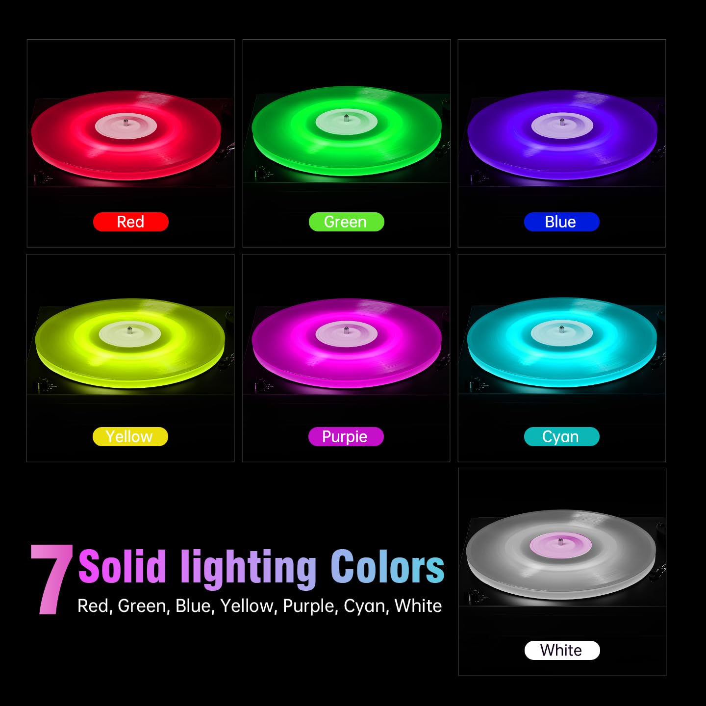 Plataforma acrílica LED RGB para Audio-Technica AT-LP5X, alfombrilla giratoria esmerilada de ajuste preciso con tira de luz multimodo, accesorios LP5X Mod