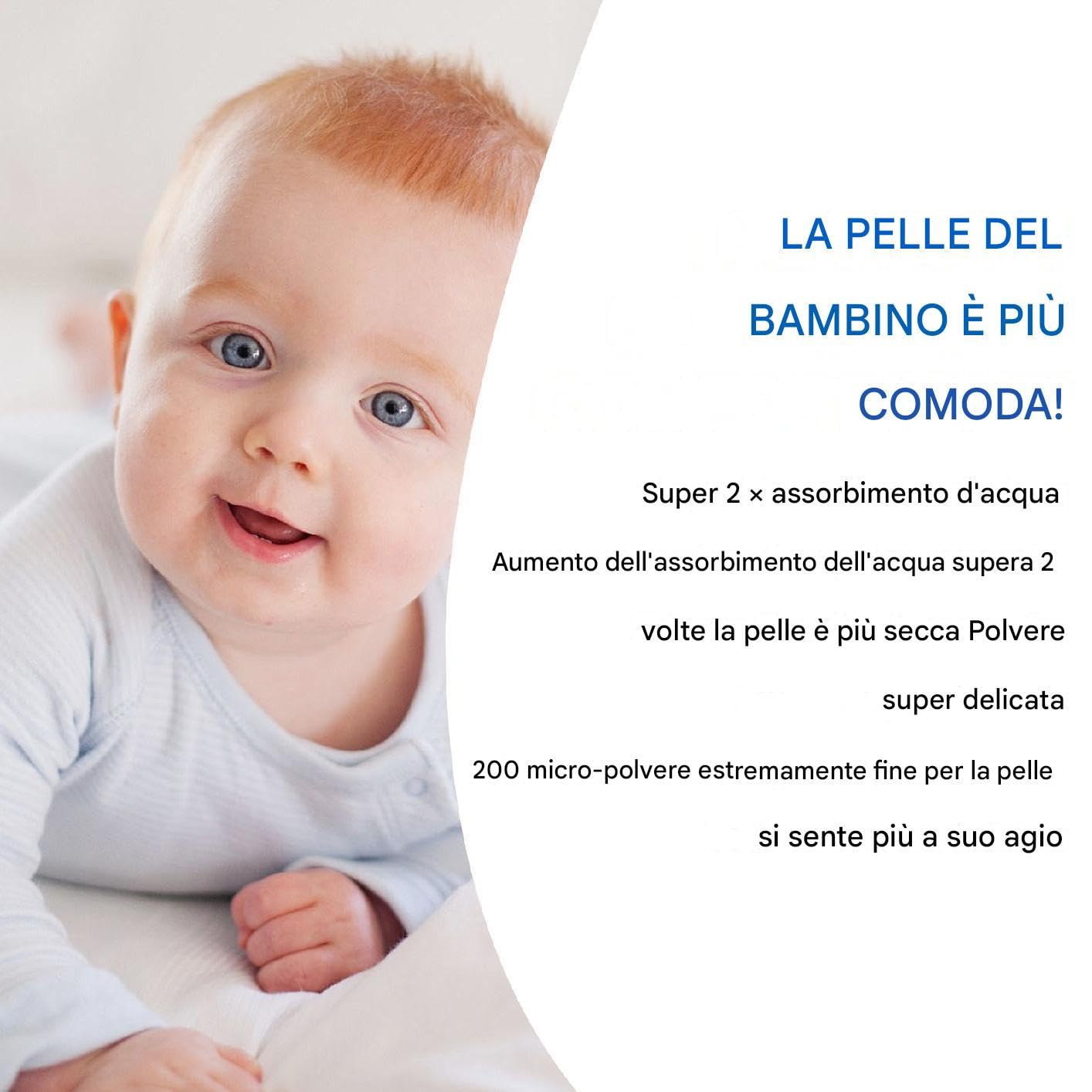 Senza talco in polvere per bambini - amido di mais per bambini biologici polvere di polvere, polvere di polvere secca | Formula di base vegetale bambino, calmante e raffreddamento 'umidità natural