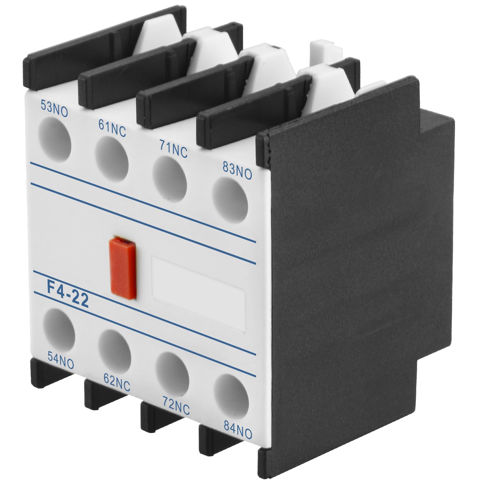 Heschen Blocchi di Contatti Ausiliari per Contattore AC, F4-22, 4 Poli, Contatti 2NO 2NC, Montaggio Frontale, Attacco a Vite, Compatibile con Contattore AC Serie CJX2