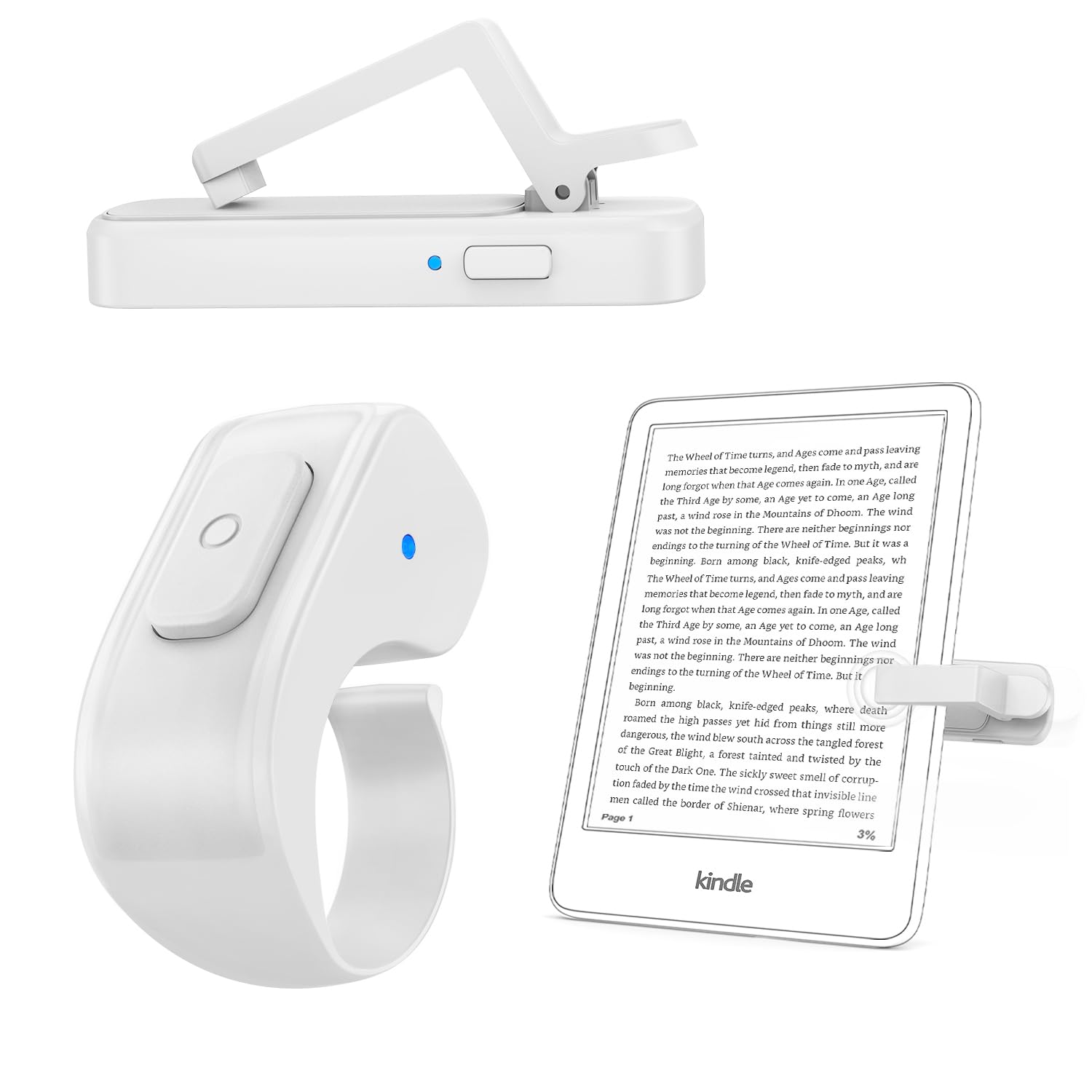 Case-Friendly Page Turner Ring for Kindle Paperwhite Oasis Kobo eReaders