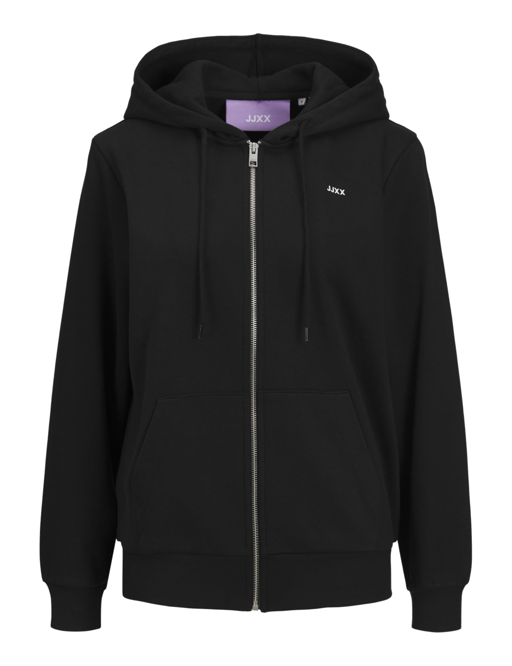 Jjxx Jack&Jones Jxabbie Rlx Ls Every Zip Hood Swt Noos, Black/Print: Logo Bianco Brillante, Xl-image