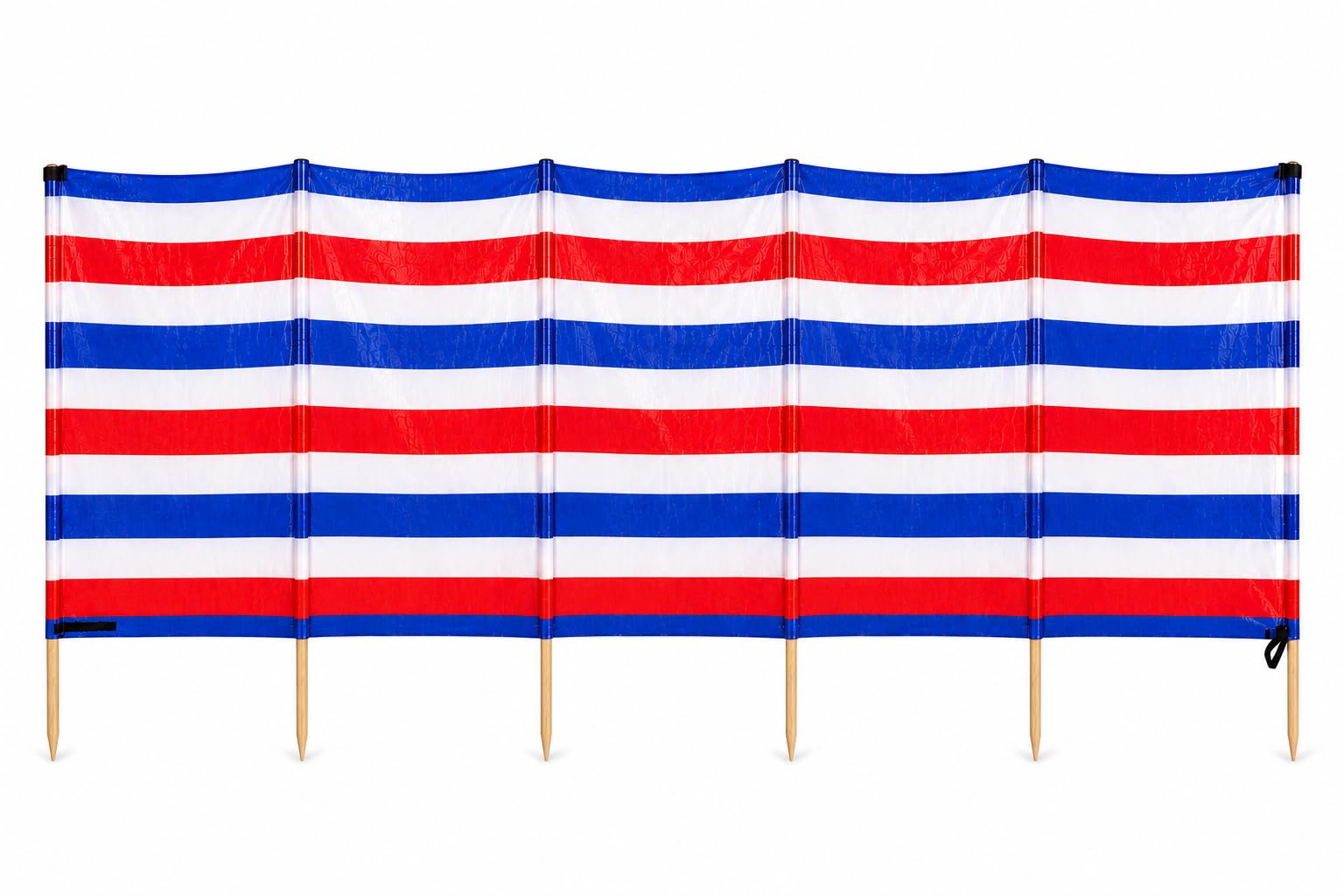FAHD TRADERS Beach & Camping Windbreak | Wooden Pole Wind Break with 4, 5 or 6 Poles | Heavy Duty Wind, Sand & Privacy Shelter | Portable Outdoor Windbreaker for Beach, Camping, Garden & Picnic