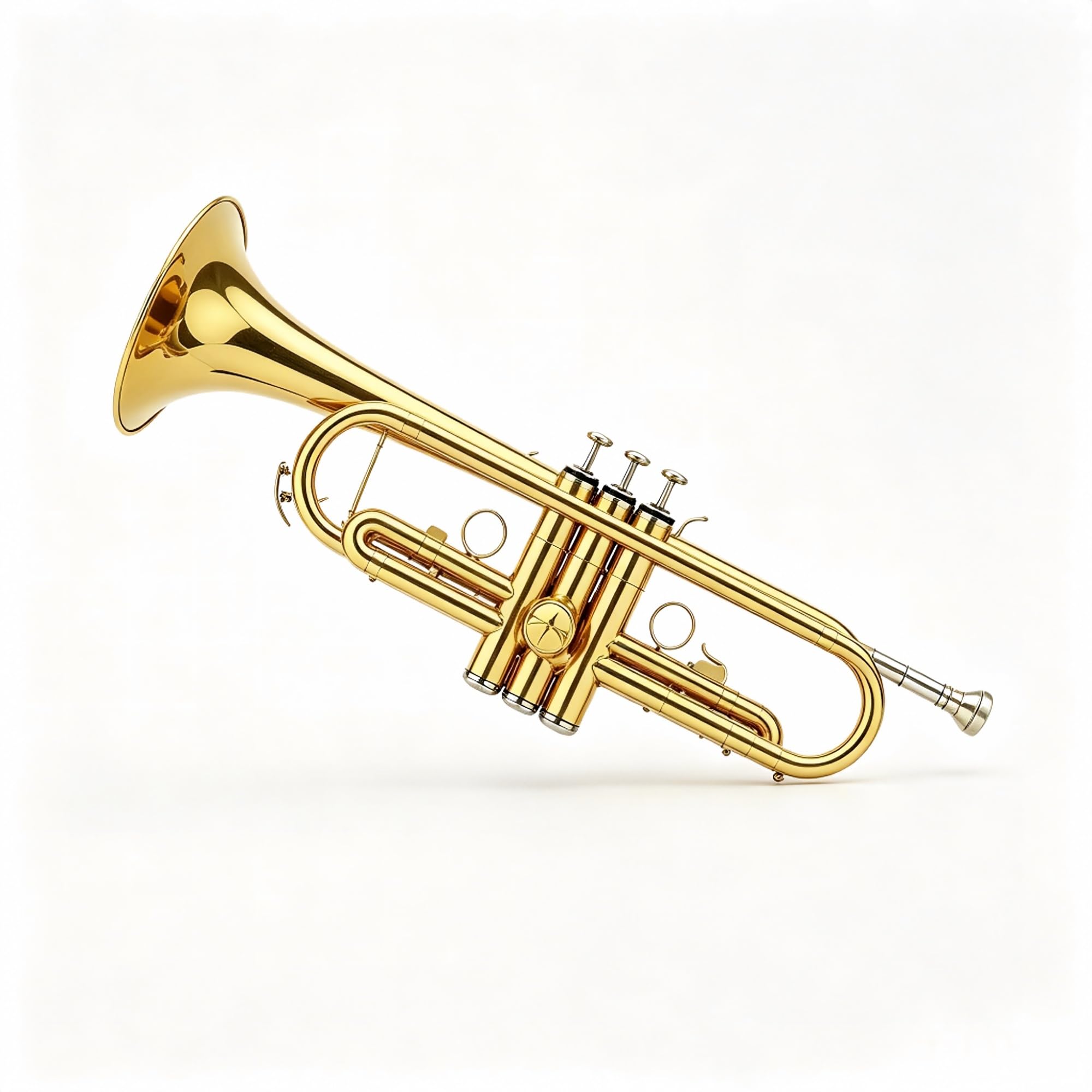 Mosiężna trąbka B, instrument muzyczny dla początkujących studentów, trąbka ze złotego lakieru z torbą(Gold)