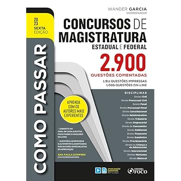 Capa do livro Como Passar em Concursos de Magistratura Estadual e Federal: 2.900 Questões Comentadas - 6ª Ed - 2023: 1