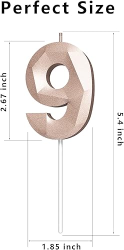 Miniatura 84 de Velas de cumpleaños con número (4 velas rojas) 3D con forma de diamante número Happy Birthday Cake Velas para fiesta de cumpleaños, boda, decoración