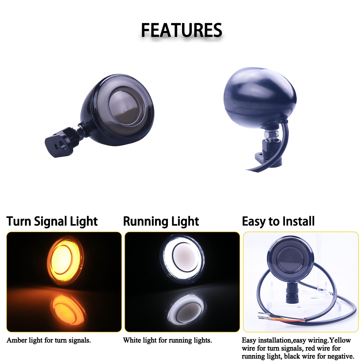Smoked Motorcycle Switchback Front LED Turn Signals with Smoked Motorcycle Switchback Front LED Turn Signals with